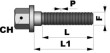 Tornillo plano m12x1,25 l55 c17