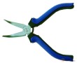 Alicate boca cigüeña curva electronica 138 mm, mango bimateria, din 5236