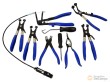 Estuche 7 alicates de abrazaderas universal + 2 extractores de retenes
