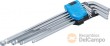 Blister 9 llaves acodadas allen/allen bola (ø 1,5 - 10 mm) extralargas