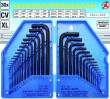 Estuche 30 llaves allen acodadas en metrica (ø 0,7 - 10 mm) y sae (ø 0,028" - 3/8"); kraftmann