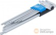 Blister 9 llaves acodadas torx/torx bola extralargas para accesos dificiles, øt10 - t50
