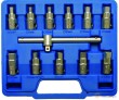 Estuche 12 llaves para tapon carter universal, 3/8" (vaso hexagonales (8, 9, 10, 12, 14, 17 mm, 3/8") + vasos cuadrados (8, 11, 13 mm, 3/8")