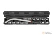 Estuche llave ladeada + 6 cabezas bihex.(12 - 19 mm) + 5 cabezas torx tipo "e"(e10 - e18) de correas de distribución poli-v