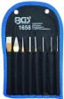 Bolsa 5 botadores(ø 3 - 8 mm.) + punzon + 2 cinceles paralelos, 150 mm