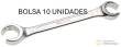 Bolsa 10 llaves abiertas de racores bihex., 30 x 32 mm