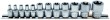 Regleta 12 vasos cortos 1/4" & 3/8", torx tipo "e" (e4 - e20)