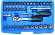 Estuche 39 pcs. vasos cortos 1/4" multicara (4 - 14 mm.) + vasos c/punta ph-pz-allen-torx h -xzn + carraca