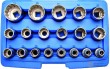 Estuche 19 vasos cortos 1/2" *gear-lock* - multicara (8-9-10-11-12-13-14-15-16-17-18-19-20-21-22-24-27-30-32 mm.)