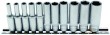Regleta 11 vasos largos 1/4" hex. "protorque" (4 - 13 x 50 mm.)