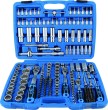 Estuche 192 pcs. 1/4"+3/8"+1/2" vasos cortos y largos *gear-lock* + puntas 8 mm planas/ph/allen/torx/torx-h + puntas 1/4" torx/torxh/ribe/xzn/ts/ph/allen