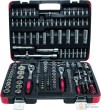 Estuche reforzado de 172 pcs, 1/2" + 3/8" + 1/4" de vasos cortos y largos *superlock* + vasos con punta 1/4" +puntas 1/4" y 5/16", kraftmann