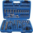 Estuche 192 pcs. 1/4"+3/8"+1/2" vasos cortos y largos bihex. + puntas 8 mm planas/ph/allen/torx/torx-h + puntas 1/4" torx/torxh/ribe/xzn/ts/ph/allen
