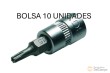 Bolsa 10 vasos cortos 1/4", punta torx inviolable, t15h