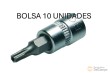 Bolsa 10 vasos cortos 1/4", punta torx inviolable, t20h