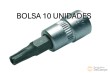 Bolsa 10 vasos cortos 1/4", punta torx inviolable, t27h