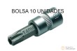 Bolsa 10 vasos cortos 1/4", punta torx inviolable, t40h