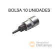 Bolsa 10 vasos cortos 1/4", punta torx inviolable, t9h