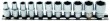Regleta 11 vasos cortos 1/4" hex. protorque, (3/16" - 1/2") sae
