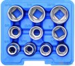 Estuche 10 vasos cortos 1/2" hex. "protorque", (3/8" - 15/16") sae
