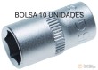 Bolsa 10 vasos cortos 1/4" hex. "protorque", 9 mm