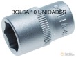 Bolsa 10 vasos cortos 1/4" hex. "protorque", 11 mm