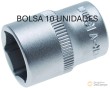 Bolsa 10 vasos cortos 1/4" hex. "protorque", 13 mm