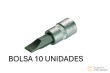 Bolsa 10 vasos cortos 1/4" punta plana, 7 mm