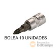 Bolsa 10 vasos cortos 1/4" punta phillips, ph0