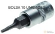 Bolsa 10 vasos cortos 1/4" punta torx, t7