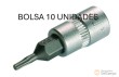 Bolsa 10 vasos cortos 1/4" punta torx, t8