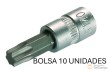 Bolsa 10 vasos cortos 1/4" punta torx, t40