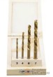 Estuche de madera 4 brocas acero hss-titanio, corta izq. ( ø 3,0 - 4,0 - 6,0 - 7,0 mm)