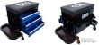 Taburete de mecanico con 3 cajones + 2 bandejas laterales plegables, magneticos + soporte para destornilladores (max. 150 kgs)