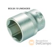Bolsa 10 vasos cortos 1/2" hex. "protorque", 27 mm