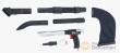 Pistola metalica de soplar / aspirar neumática + 8 accesorios