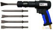 Estuche martillo cincelador neumático + 7 pcs, cincel redondo 10 mm