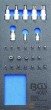 Bandeja 1/3 de polifoam con 27 pcs torx ( 5 vasos cortos 1/2" con punta torx, t45-t70 - 7 puntas torx t10-t40 - 12 puntas torx-h t10h-t70h - portapuntas 1/4" , 3/8" y 1/2")