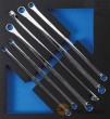Bandeja 2/3 de polifoam con 6 llaves estrella plana bihex. extralargas pulidas (10 x 11 x 290 - 22 x 24 x 435 mm)