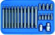 Estuche 20 puntas 10 mm. ribe (r5 - r14) de 30 y 100 mm + adaptador 1/2" y 3/8"
