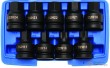 Estuche 9 vasos cortos impacto 3/4" punta allen (14 - 24 mm) y xzn (m16 - m18) inviolables