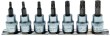 Regleta 7 vasos cortos 3/8" punta torx (t15 - t50 x 53 mm)