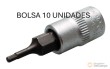 Bolsa 10 vasos cortos 1/4" con punta allen, 2 mm