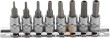 Regleta de 8 vasos cortos 1/4" punta allen inviolable (2 - 2,5 - 3 - 4 - 5 - 5,5 - 6 - 7 mm)