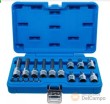 Estuche 18 vasos cortos 1/4" & 1/2" punta torx (1/4" t10 - t30 x 53 mm + 1/2" t30 - t60 x 55 mm.+ 1/2" t30 - t60 x 100 mm.)