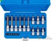 Estuche 18 vasos cortos 1/4" & 1/2" punta torx inviolable(1/4" t10h - t30h x 53 mm + 1/2" t30h - t60h x 55 mm.+ 1/2" t30h - t60h x 100 mm.)