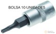 Bolsa 10 vasos cortos 1/4" punta pentagonal inviolable, ts10h x 38 mm