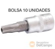 Bolsa 10 vasos cortos 1/4" punta pentagonal inviolable, ts30h x 38 mm