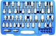 Estuche 49 vasos cortos 1/2" con punta (55 & 100 mm) torx (t20 - t70), allen (h5 - h19), xzn (m5 - m14) y puntas torx-h (t20h - t60h)