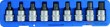 Estuche 9 vasos cortos 3/4"con punta allen ( 14 - 17 - 19 - 22 mm) y torx ( t60 - t70 - t80 - t90 -t100)